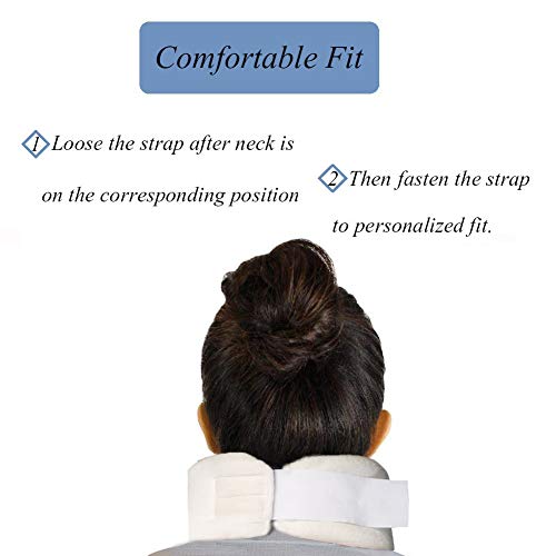 Cervical Neck Collar Soft Foam Support Soft Neck Brace Collar for Sleeping Relieves Neck Pain and Spine Pressure(White M)