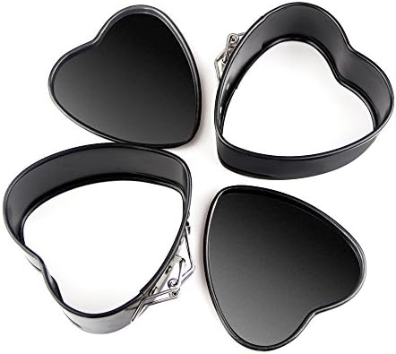 CKBAKIE Non-stick Springform Pan DIY 4 Inch Heart Shaped 2 Pcs Cake Pan AK-aixin01