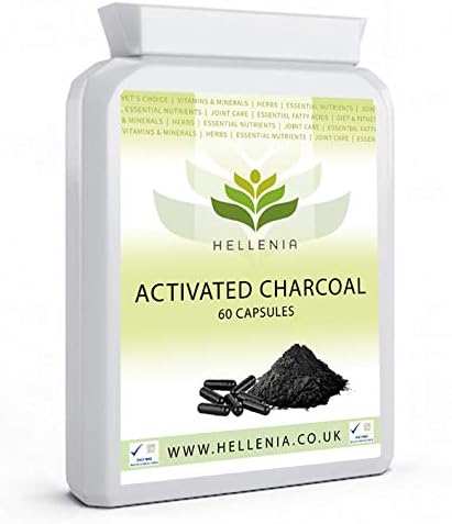 Hellenia Activated Charcoal 300mg - 60 Capsules | Digestive Support | UK Manufactured