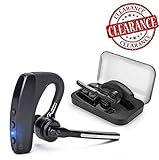 Bluetooth Headphones, CROANIA Wireless Earbuds Painless Light Weight Stereo Bluetooth Headset V4.1 Earphones with Mic and Carrying Case for iPhone Samsung iPad Android Phones One Pcs Earpiece (Black)