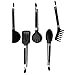 5 Mini Stainless Steel Tongs Set- Multipurpose, Use Daily to Prep, Toss, Serve. Lifetime (Black)