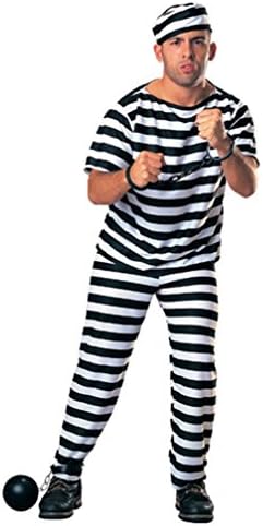 Adult Prisoner Jailbird Convict Costume Men's One Size