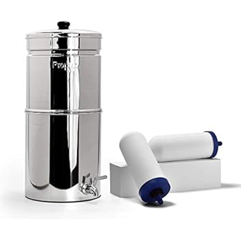 Propur Big Countertop Gravity Water Filter System Removes Fluoride Lead Chlorine Microplastics And More Includes 2 Proone 7 Inch Filter