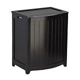 Mahogany Finished Bowed Front Laundry Hamper with