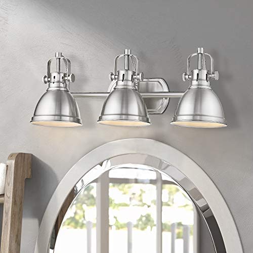 Emliviar 3Light Bathroom Vanity Light Fixture, Brushed Nickel Finish
