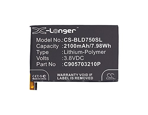 Cameron Sino 2100mAh Li-Polymer Battery For BLU Studio X D750U D750L, fits BLU C905703210P C9057032110P Cameron Sino 2100mAh Li-Polymer Battery For BLU Studio X D750U D750L, fits BLU C905703210P C9057032110P