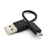ChineOn Super Short Mini Travel Micro USB Data Sync Charger Cable for Galaxy S2 i9100(Black)(Pack of 2)