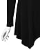 Lock and Love WT960 Womens V Neck Long Sleeve Tunic Top with Asymmetrical Hem XL Black