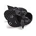 Baby Girls Princess Bowknot Soft Sole Cloth Crib Shoes Sneaker Black, 6-12 Months