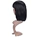 Amecire Short Black Bob Wigs with Bangs for Black Women Synthetic Straight Red Bob Hair African American Wigs for Women (1B)