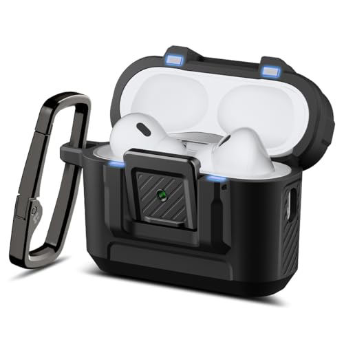 Spigen for AirPods Pro 3 Case, Lock Fit Compatible with AirPods Pro 3rd Generation Case (2025), One Touch Open with Secure Locking Clip - Matte Black