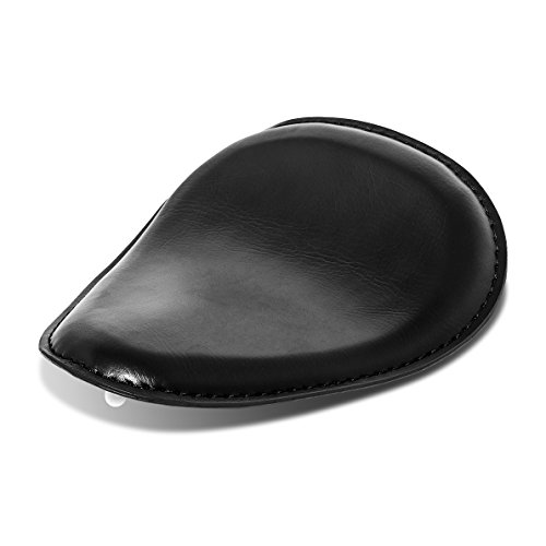 Senkauto 3" Leather Solo Seat with Spring Bracket Kit for Harley Davidson Sportster XL 1200 883 48 Chopper Bobber Seats Yamaha Kawasaki Custom (Seat w/Bracket, Type D)