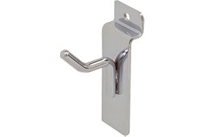 Econoco 1” Slatwall Deluxe Hooks, Slatwall hooks, Display Hooks For Panel, Chrome, (Pack of 96)