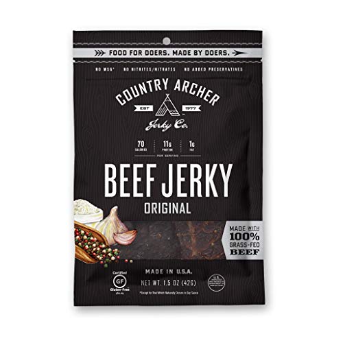 Original Beef Jerky by Country Archer, 100 GrassFed, Gluten Free, 1.5