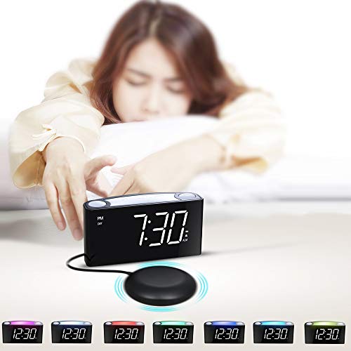 Extra Loud Alarm Clock with Bed Shaker, Vibrating Alarm Clock for Heavy