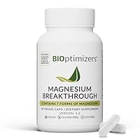 BIOptimizers Magnesium Breakthrough Supplement with 500mg - 7 Forms of Magnesium: Glycinate, Malate, Citrate, and More - Natural Support for Sleep and Cognitive Function -90 Capsules- Calming Vitamins