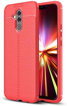 KISCO for Huawei Mate 20 Lite Case,Ultra-Thin Soft TPU Litchi Texture [Shockproof][Anti-Scratch] Protective Case for Huawei Mate 20 Lite-Red