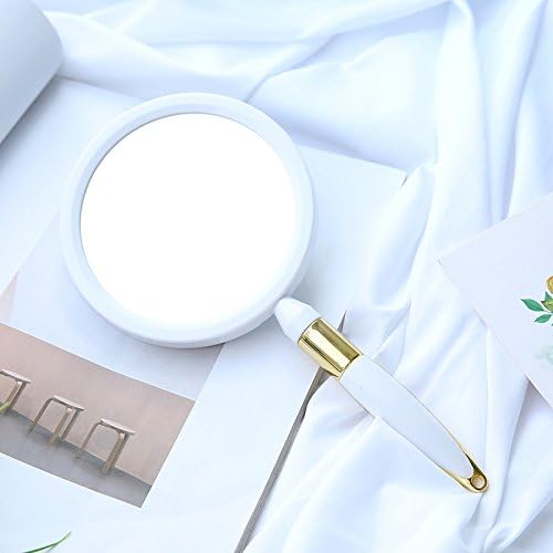 Handheld Mirror with Handle,Handheld Double Sided Mirror Excellent 3X Magnification on 1 Side and Regular on The Other Side (Two-Sided White Colour)