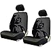 U.A.A. Inc. 8pc Star Wars Darth Vader Black Seat Covers Front Rear Rubber Floor Mats Set New
