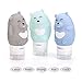 3PACK Leakproof Travel Bottle Sets,2.6oz TSA Approved Refillable Squeezable Silicone Cosmetic Travel Tube Containers Accessories with Portable Clear Travel Bag for Liquid Toiletries(Bear)
