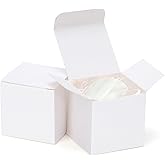 HOUPOUSEN 10 Pcs White Gift Boxes,3x3x3 inch Small Boxes with Lids for Wedding, Christmas, Holidays, Birthdays,Easy Assemble Boxes for Party Favor
