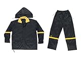 CLC Custom Leathercraft Rain Wear R103L Black Nylon 3-Piece Rain Suit, Large