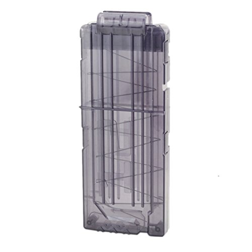 Bullet Clip, WOLFBUSH Soft Bullet Clips For Nerf Toy Gun 12 Bullets Ammo Cartridge Dart Gun Clips - Transparent Black