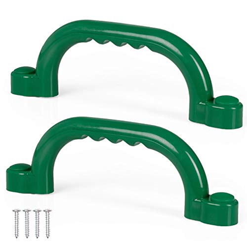 Photo 1 of Playground Safety Handles - Outdoor Green Grab Handle Bars, Tree House Accessories, for Backyard Playset and Playground Equipment Replacement Safety Parts for Monkey Bars, Jungle Gym, and More
