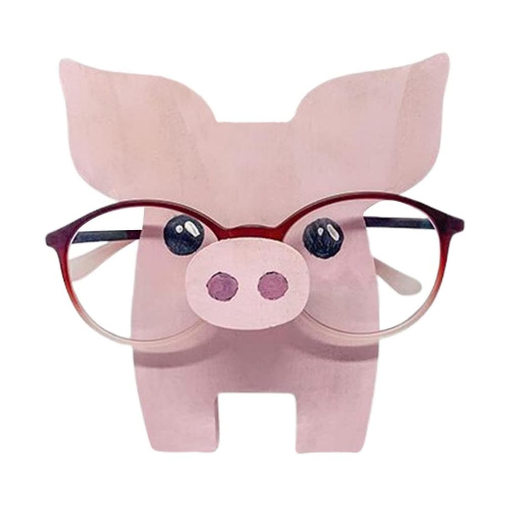 SanCiYu Novelty Animal Shaped Specs Glass Holder, Cat Penguin Pig Dog Glasses Stand, Handmade Wooden Glasses Holder Wooden Display Stand for Eyeglasses, Sunglasses