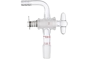 Adamas-Beta Glass Bent Inlet Adapter with 14/20 Male Glass Joint and 2 mm Hose Connection Lab Glassware