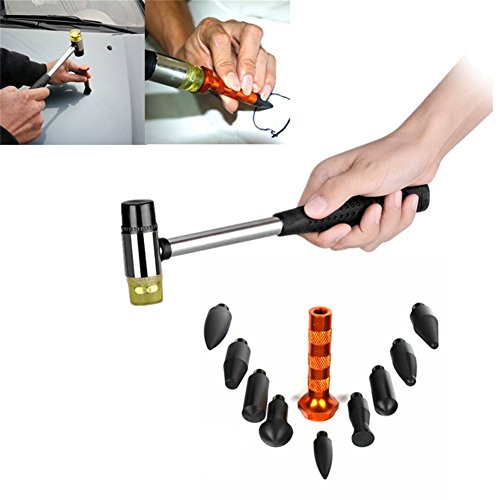 GS PDR Tools 10pcs Paintless Dent Repair Kit Rubber Hammer Tap Down