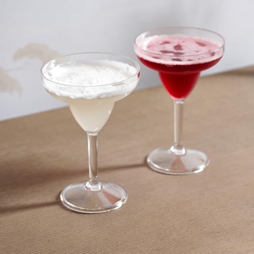 The Good Store Acrylic Unbreakable Margarita Plastic Glass | Set of 3 | Reusable, Dishwasher Friendly (Clear, 11.7x17 cm)