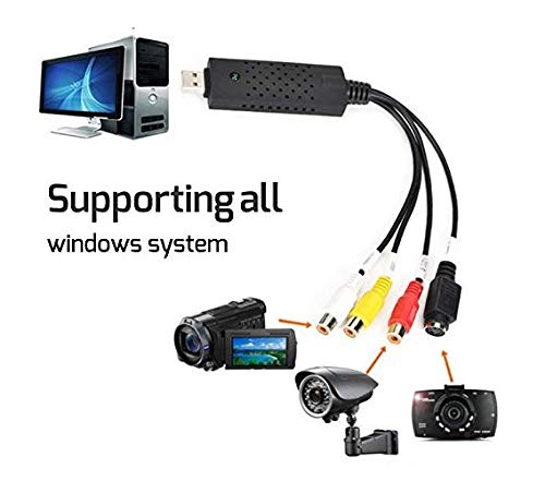 Jancane USB 2.0 Audio/Video Converter - Video Capture Card Digitizes Video from Any Analog Source Including VCR, VHS, DVD