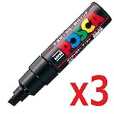 [3 pcs set] Uniball Kingdom Posca PC-8K marker 8 mm Black from Japan