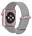 JSGJMY Compatible Iwatch Band 38mm Women Green Grey Genuine Leather Replacement Strap with Rose Gold Metal Clasp Compatible Iwatch Series 3 2 1 Edition Sport
