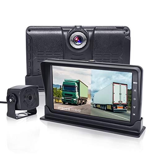 Dual Channel Car Dash Cam 170° Wide Angle 1080P Front Car Monitor Recorder with AHD 720P Rear View Backup Camera,Built-in G-Sensor, Loop Recording,Motion Detection