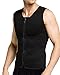 Roseate Men's Body Shaper Hot Sweat Workout Tank Top Slimming Neoprene Vest for Weight Loss Tummy Fat Burner (Black w/Zipper, Small)