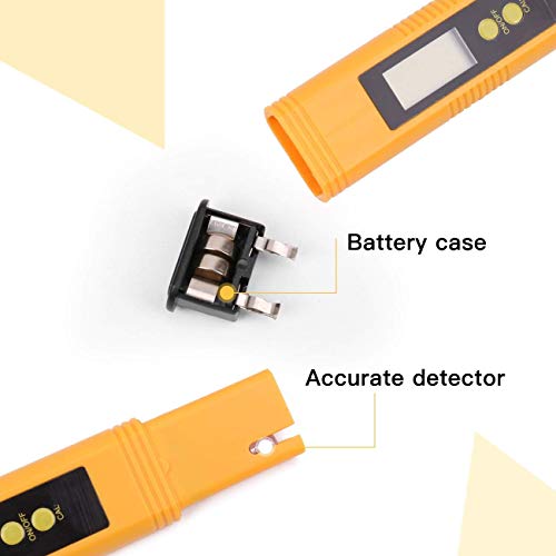 instecho Digital PH Meter, 0.01 Resolution Pocket Size Water Quality Tester with ATC 0-14 pH Measurement Range for Household Drinking Water, Aquarium, Swimming Pools, Hydroponics (ph Meter-Yellowish)