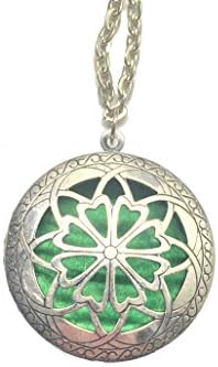 Essential Oil Diffuser Necklace Locket Pendant - Premium Aromatherapy Supplies on the Go - Hypoallergenic Silver - A Great Gift!
