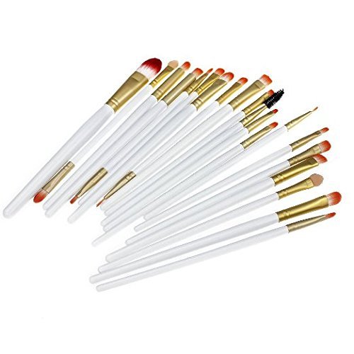 MELADY20pcs Multi-function White+Gold Pro Cosmetic Powder Foundation Eyeshadow Eyeliner Lip Makeup Brushes Sets