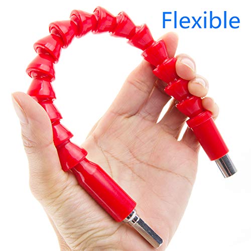 3PCS 11.6 Inches Flexible Shaft Extension Bits with 10 Drill Bit Set 1/4" Hex Head Drill Flexible Shaft for Electrical Screwdriver or Hand Drill Multi-angle Work - Thumbnail 2