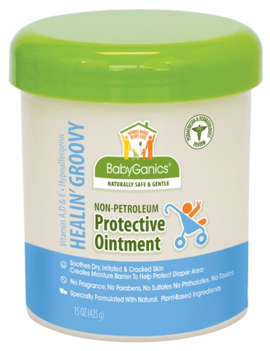 BabyGanics Healin Groovy Non-Petroleum Protective  Ointment, Tub, 15-Ounce