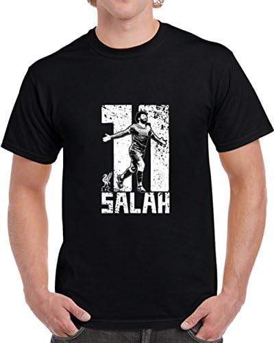 Mohamed Salah Egyptian Soccer Payer 11 Liverpool Distressed T Shirt M Black