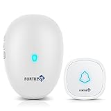 Wireless Doorbell Chime by Fortress Security - Long Range Operation at 500 ft. - Plug in Doorbell with Over 50 Chimes & Rings, Wireless Button Adjustable Volume Multi-tones