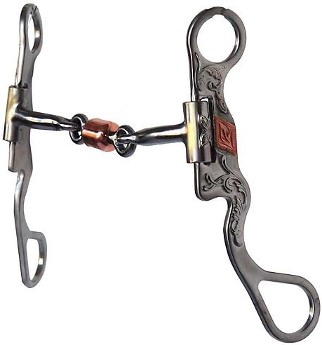 Western SantaFe SS Coppr Roller DogBone Snaffl Bit