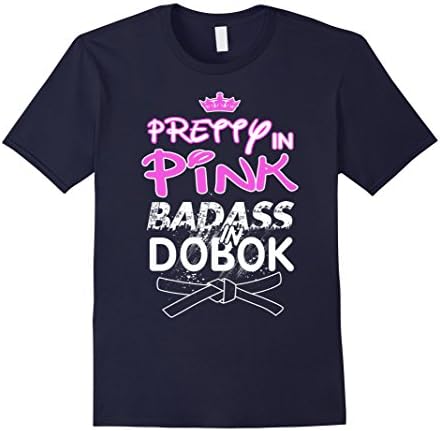 Men's Women Badass in Dobok Taekwondo Funny Shirt Large Navy