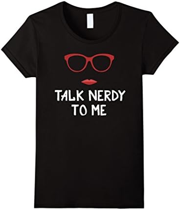 Womens Geek T-shirt - Talk nerdy to me XL Black