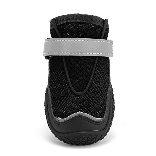 Dog Outdoor Shoes Breathable Running Shoes with Reflective Strap and Anti-Slip Sole for Pet Boots (7#)