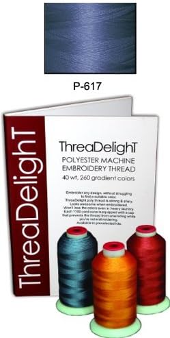 1 cone of ThreaDeligh Polyester Embroidery Thread - Delft Blue Dark P617 - 1100 yards - 40wt