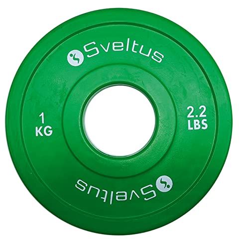 dumbbell Olympic 1 kg steel/rubber green